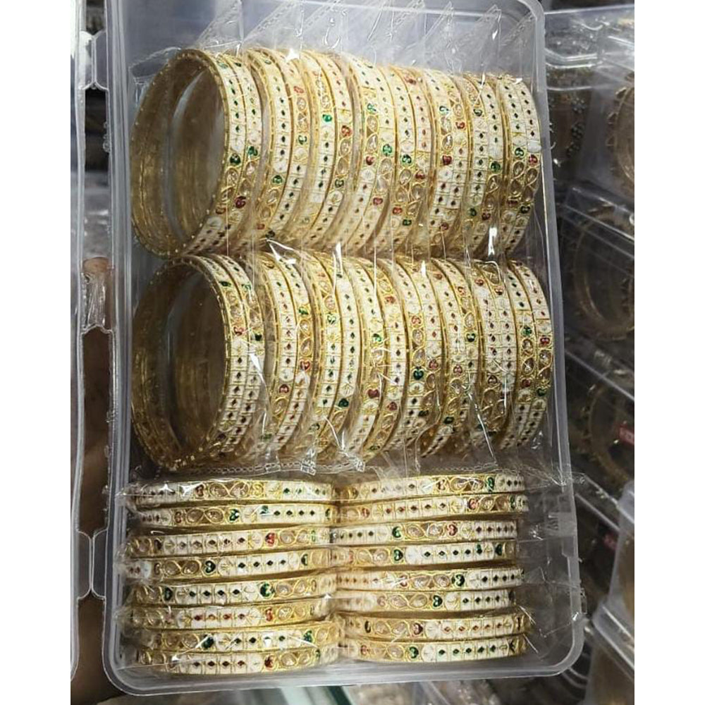 Pooja Bangles Traditional Austrian Stone And Meenakari Bangles Set (1 Set Only )