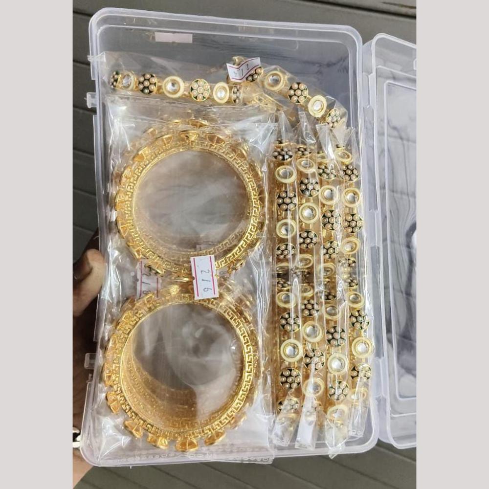 Pooja Bangles Designer Kundan Stone And Meenakari Bangles Set (1 Piece Only)