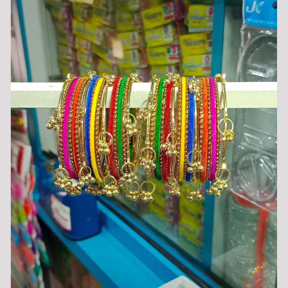 Pooja Bangles Classic Kashmiri Ghungroo Velvet Bangles Set