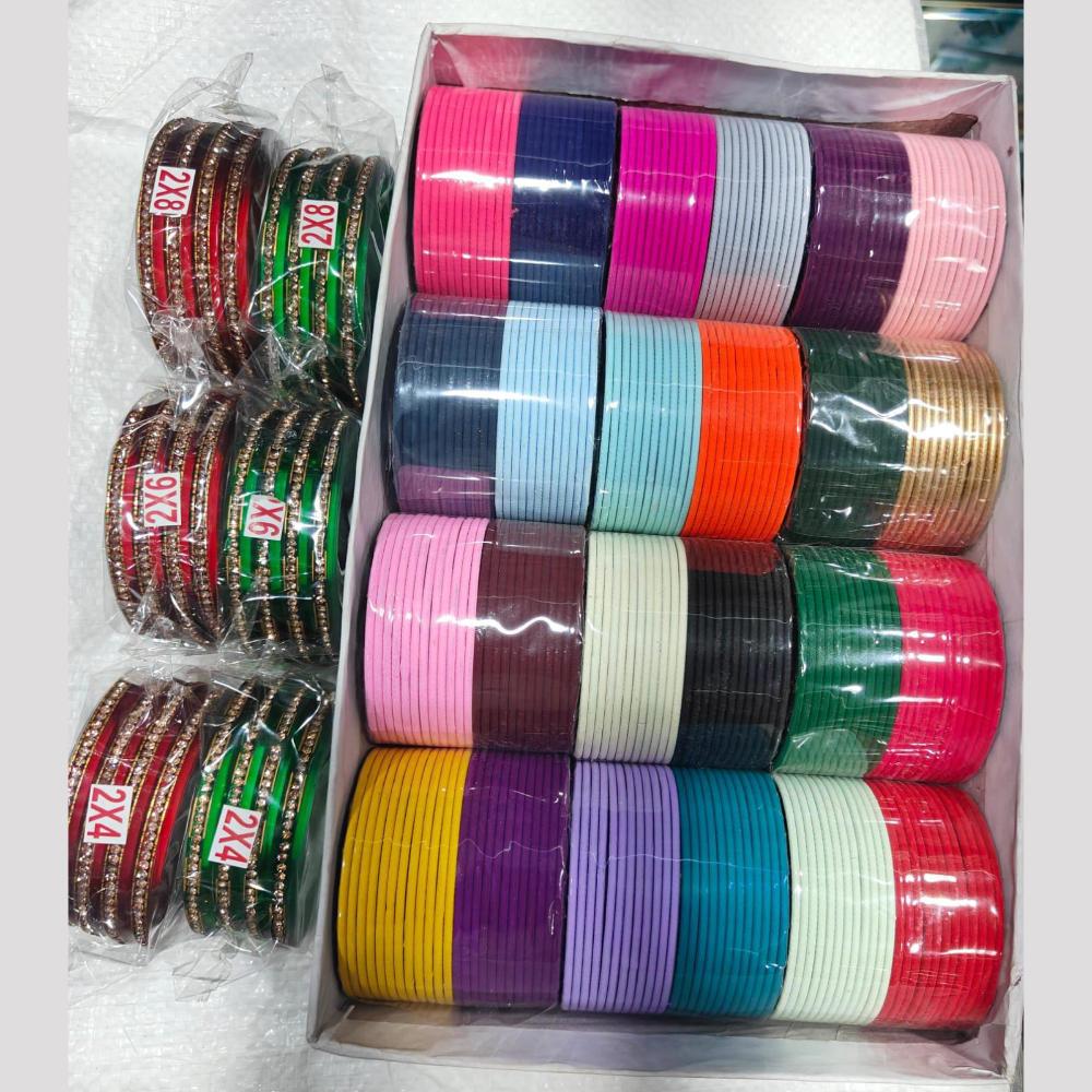 Pooja Bangles Classic Austrian Stone Mix Color Bangles Set