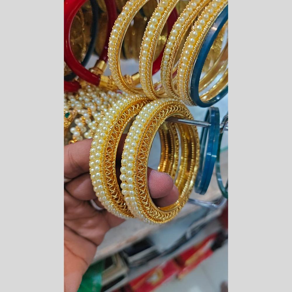 Pooja Bangles Classic Pearl Bangles Set