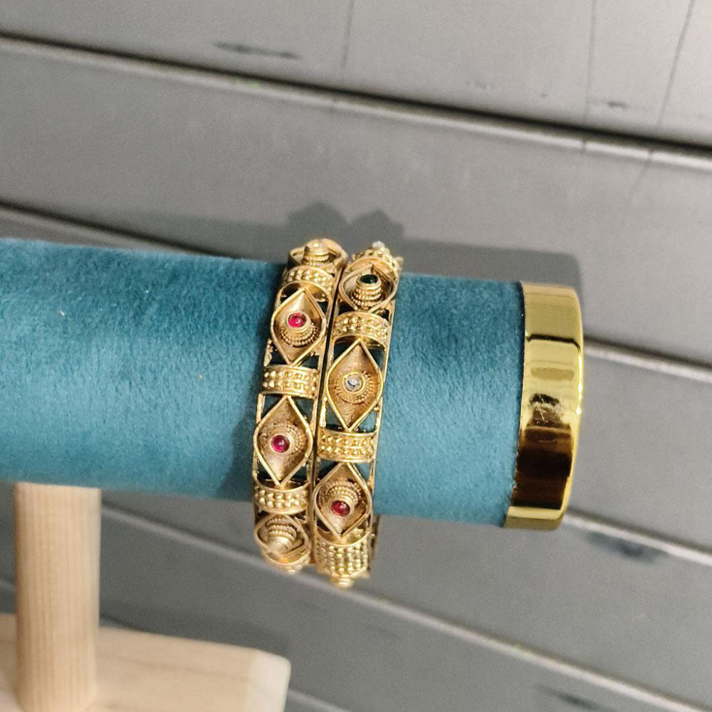 Pooja Bangles Heritage Pota Stone Bangles Set
