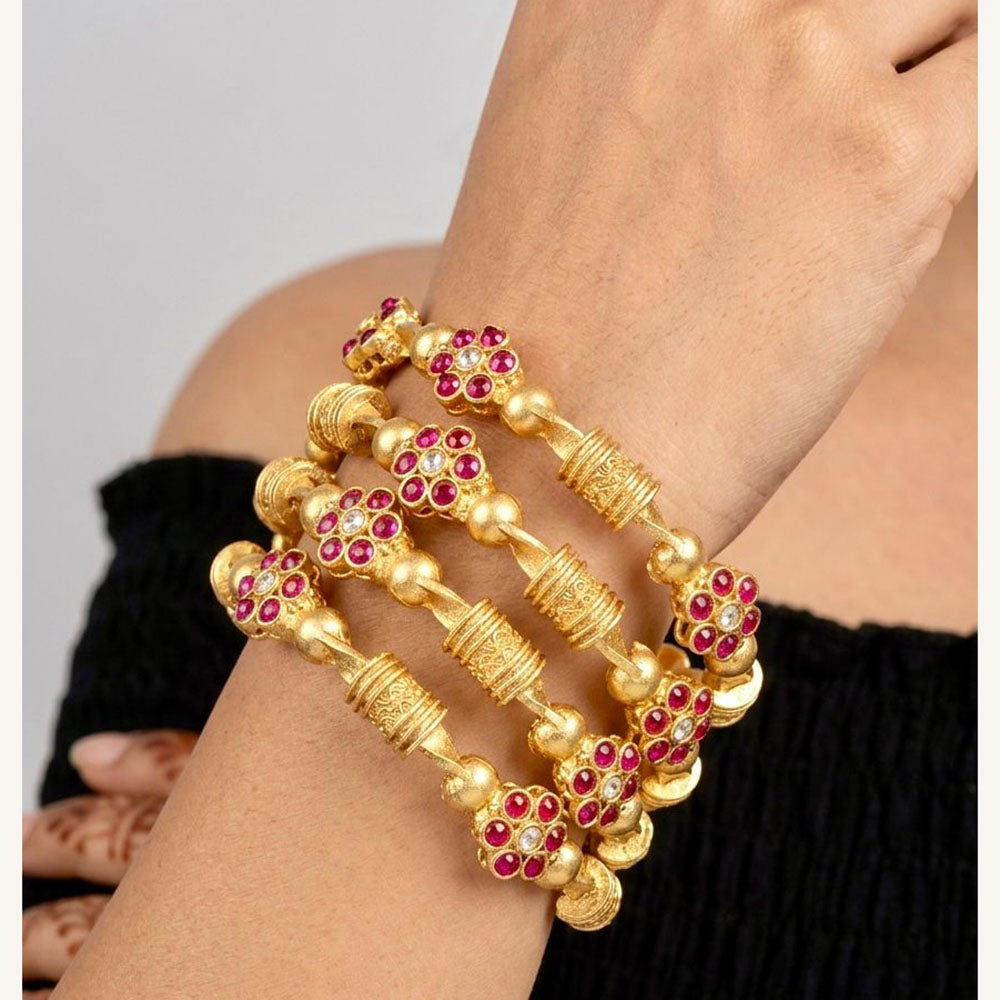 Pooja Bangles Heritage Pota Stone Bangles Set