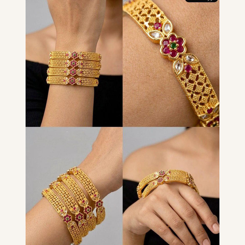 Pooja Bangles Heritage Pota Stone Bangles Set
