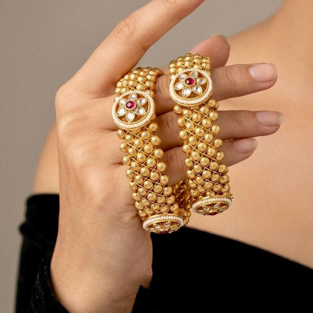 Pooja Bangles Heritage Pota Stone Bangles Set