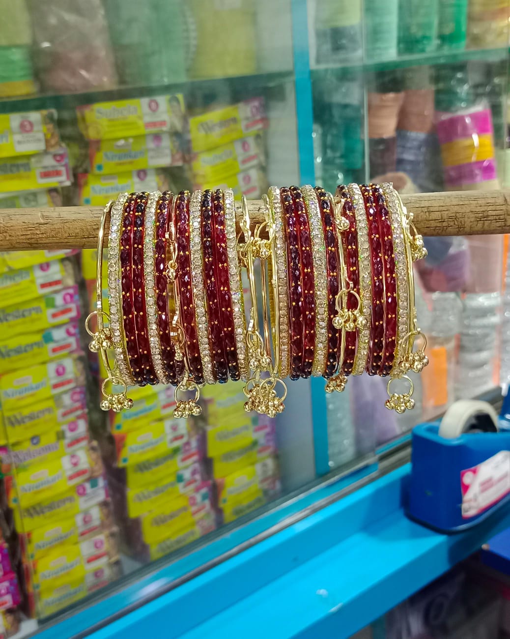 Pooja Bangles Stylish Raindrop Glass Kashmiri Bangles Set