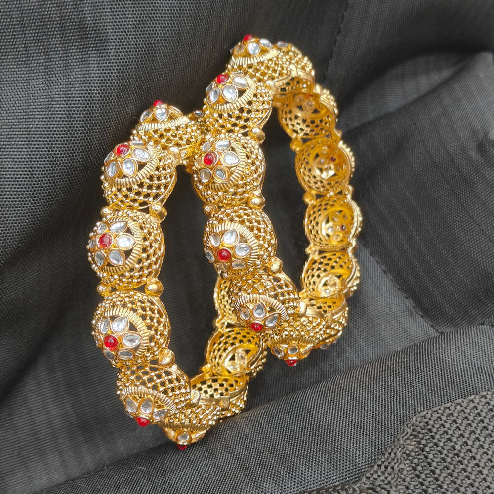 Pooja Bangles Elegant Kundan Stone Designer Bangles Set