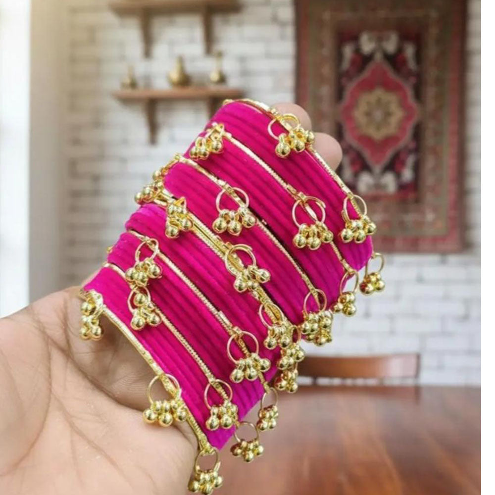 Pooja Bangles Classic Kashmiri Ghungroo Velvet Bangles Set