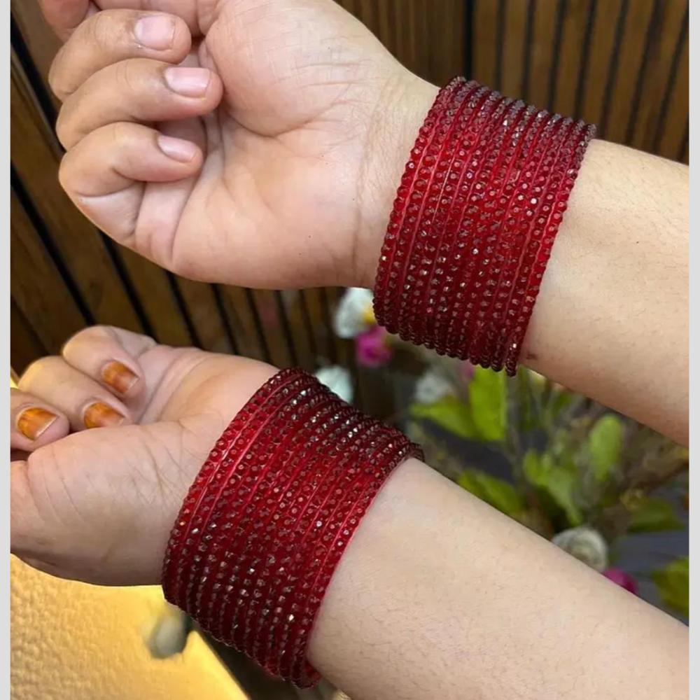 Pooja Bangles Luxury Austrian Stone Glass Wedding Wear Bangles Set