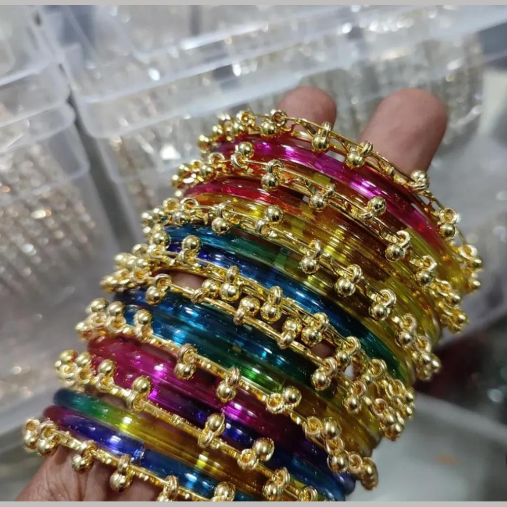 Pooja Bangles Glossy Jelly Glass Traditional Kashmiri Bangles Set