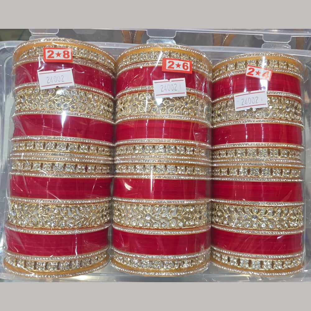 Pooja Bangles Acrylic Kundan Stone Wedding Wear Bangles Set