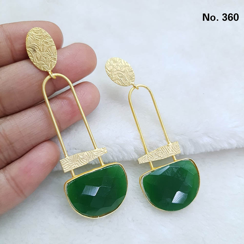 Shubhratnam Jewellers Gold Plated Crystal Stone Dangler Earrings