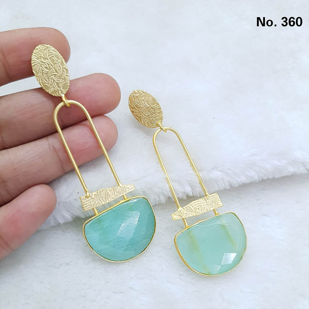 Shubhratnam Jewellers Gold Plated Crystal Stone Dangler Earrings