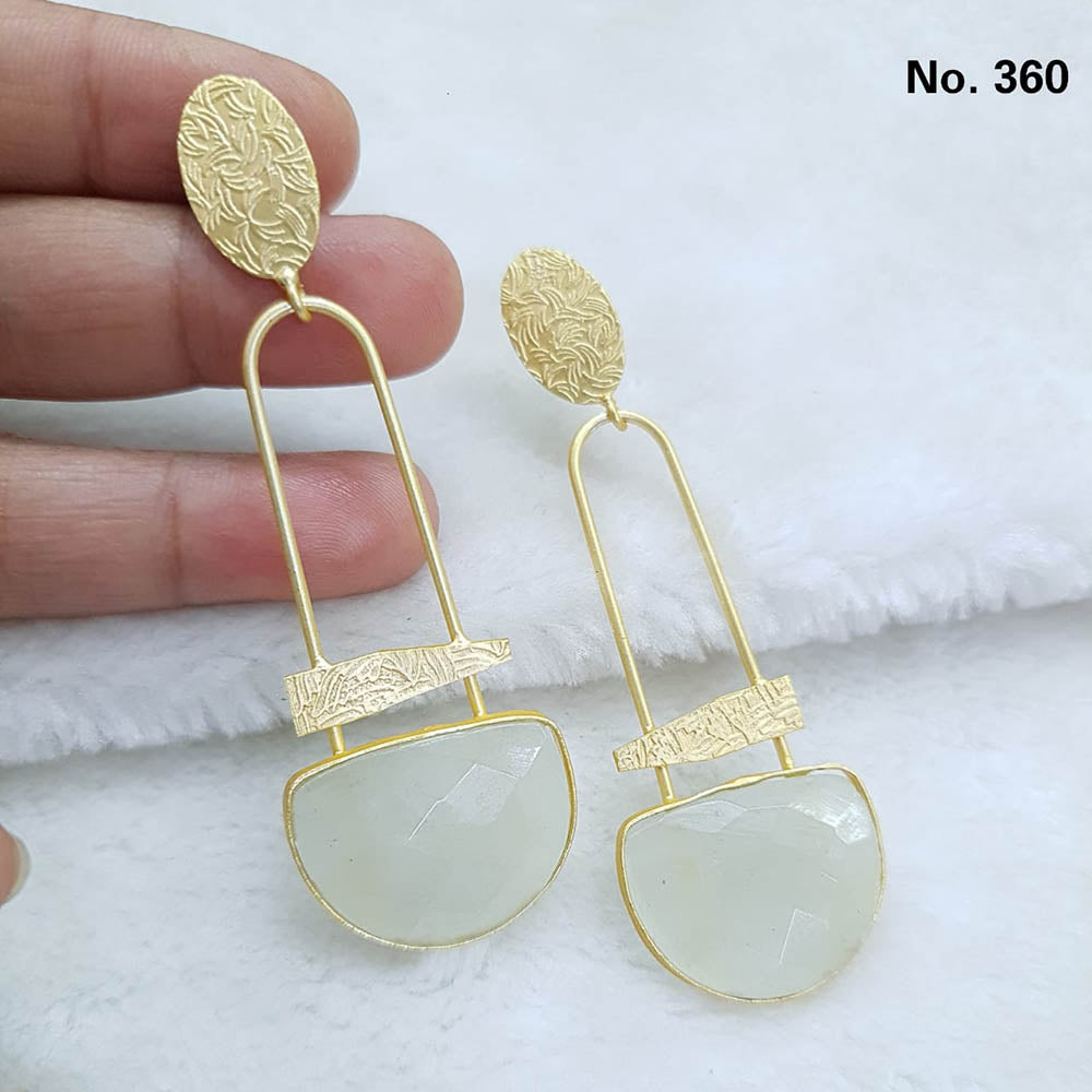 Shubhratnam Jewellers Gold Plated Crystal Stone Dangler Earrings