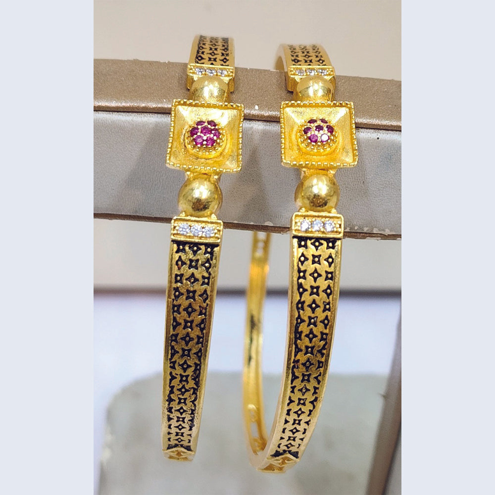Raiyaraj Shimmering Austrian Stone Detailing Bangles Set