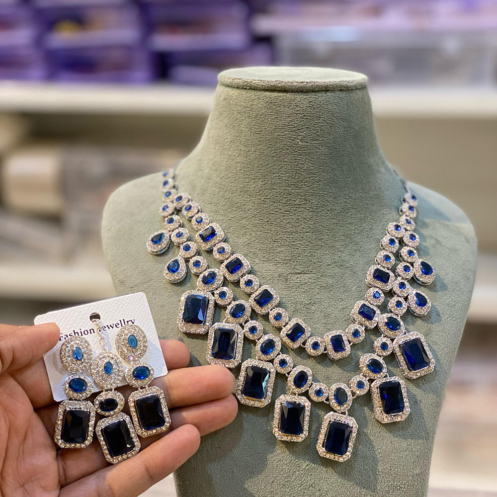 Hira Collections Crystal Stone Necklace Set