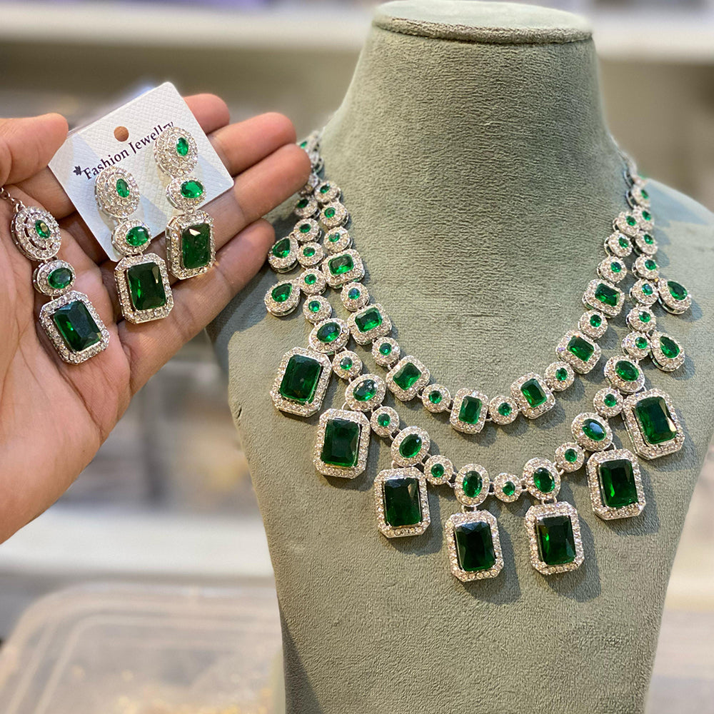 Hira Collections Crystal Stone Necklace Set