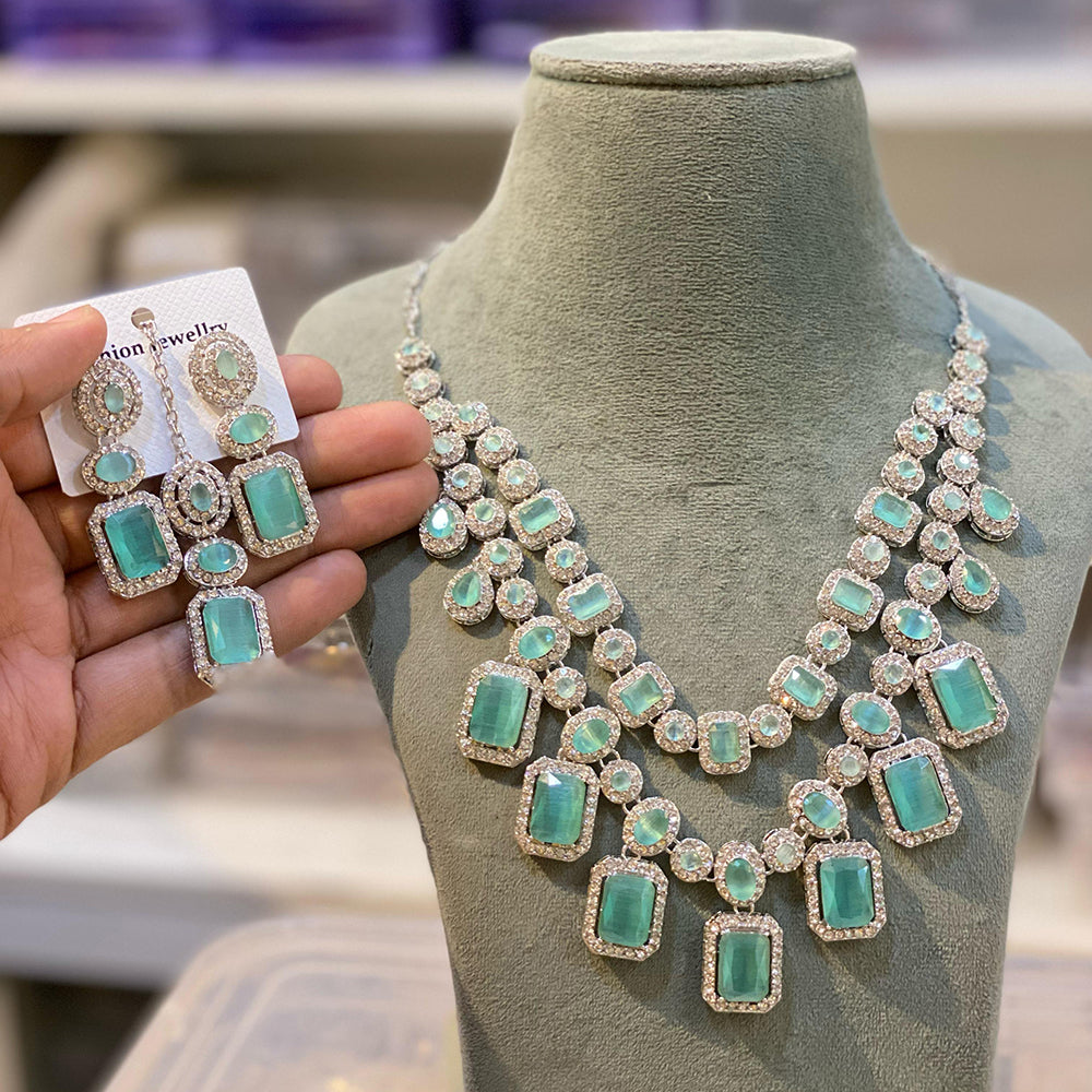 Hira Collections Crystal Stone Necklace Set