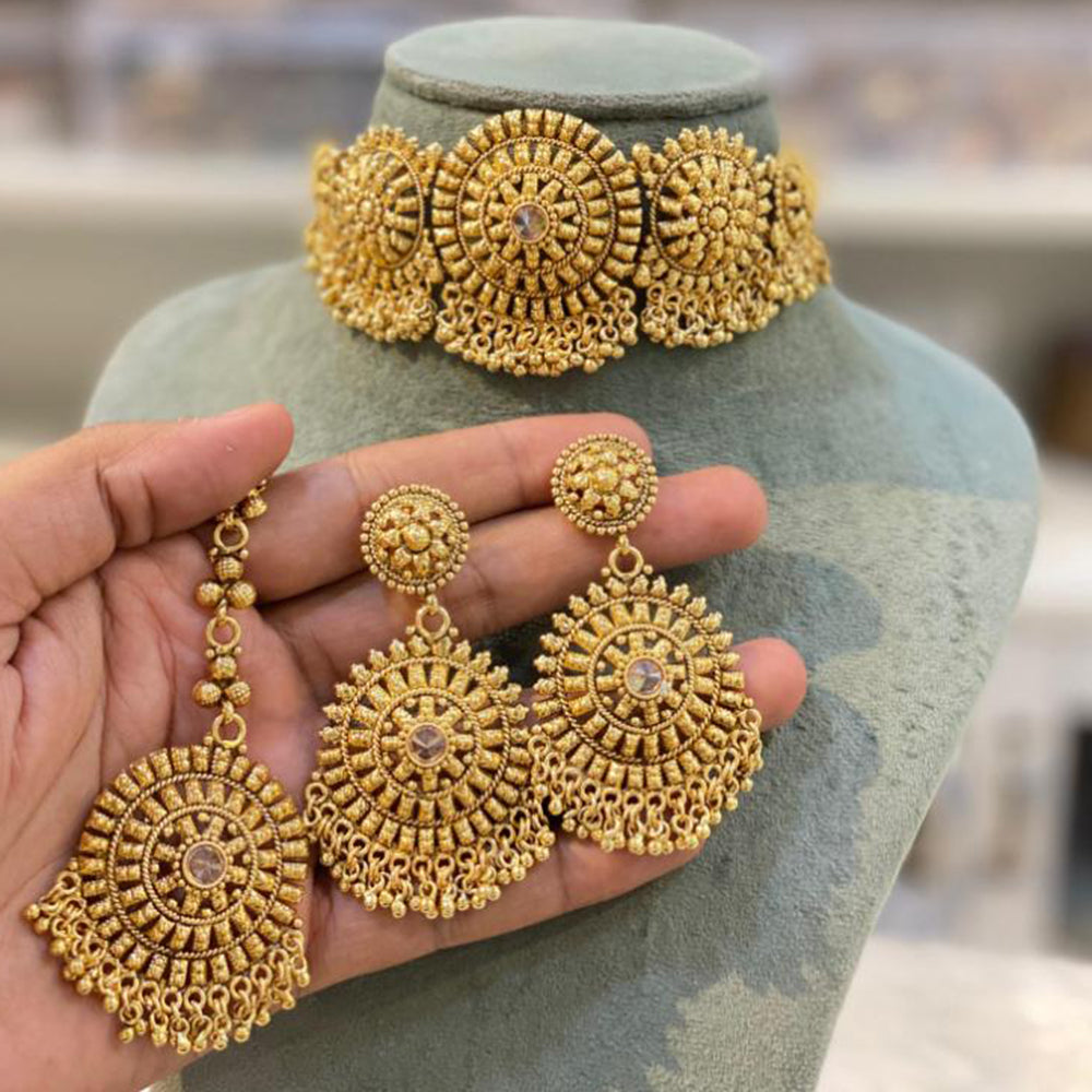 Hira Collections Gold Plated Choker Necklace Set – JewelEMarket