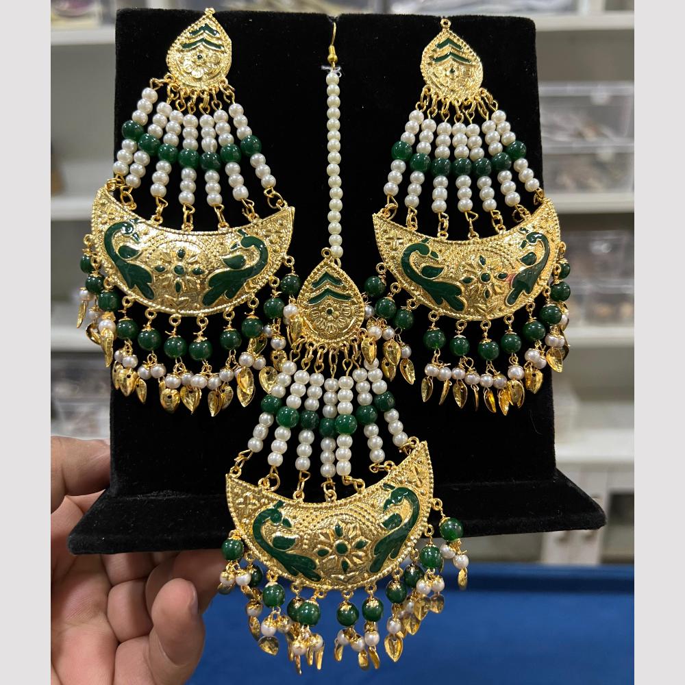 Hira Collections Gold Plated Meenakari And Beads Dangler Earrings With