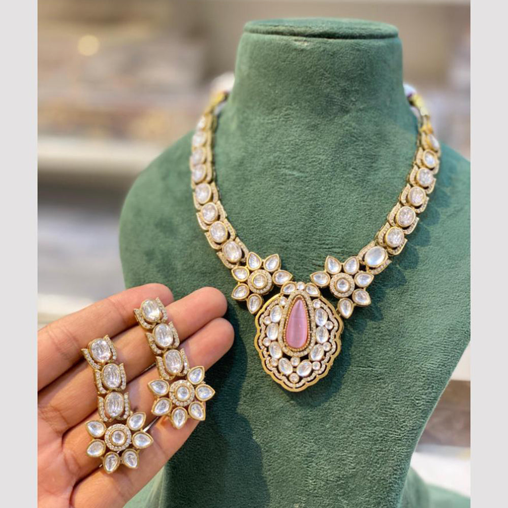 Hira Collection  Gold Plated Kundan Stone Necklace Set