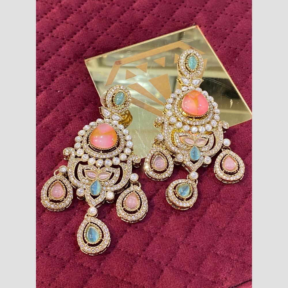 Hira Collections Sparkle Sway Elegant Austrian And Resin Stone Danglers Earrings