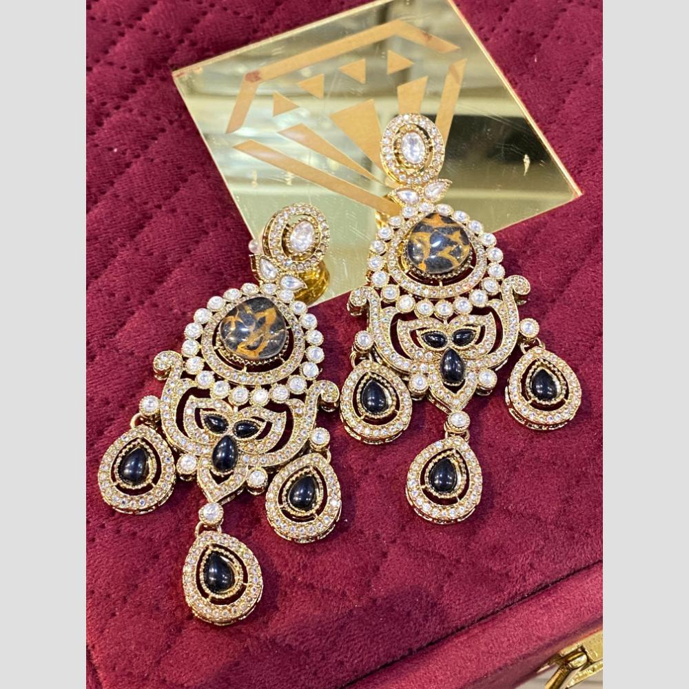 Hira Collections Sparkle Sway Elegant Austrian And Resin Stone Danglers Earrings