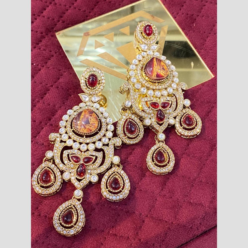 Hira Collections Sparkle Sway Elegant Austrian And Resin Stone Danglers Earrings