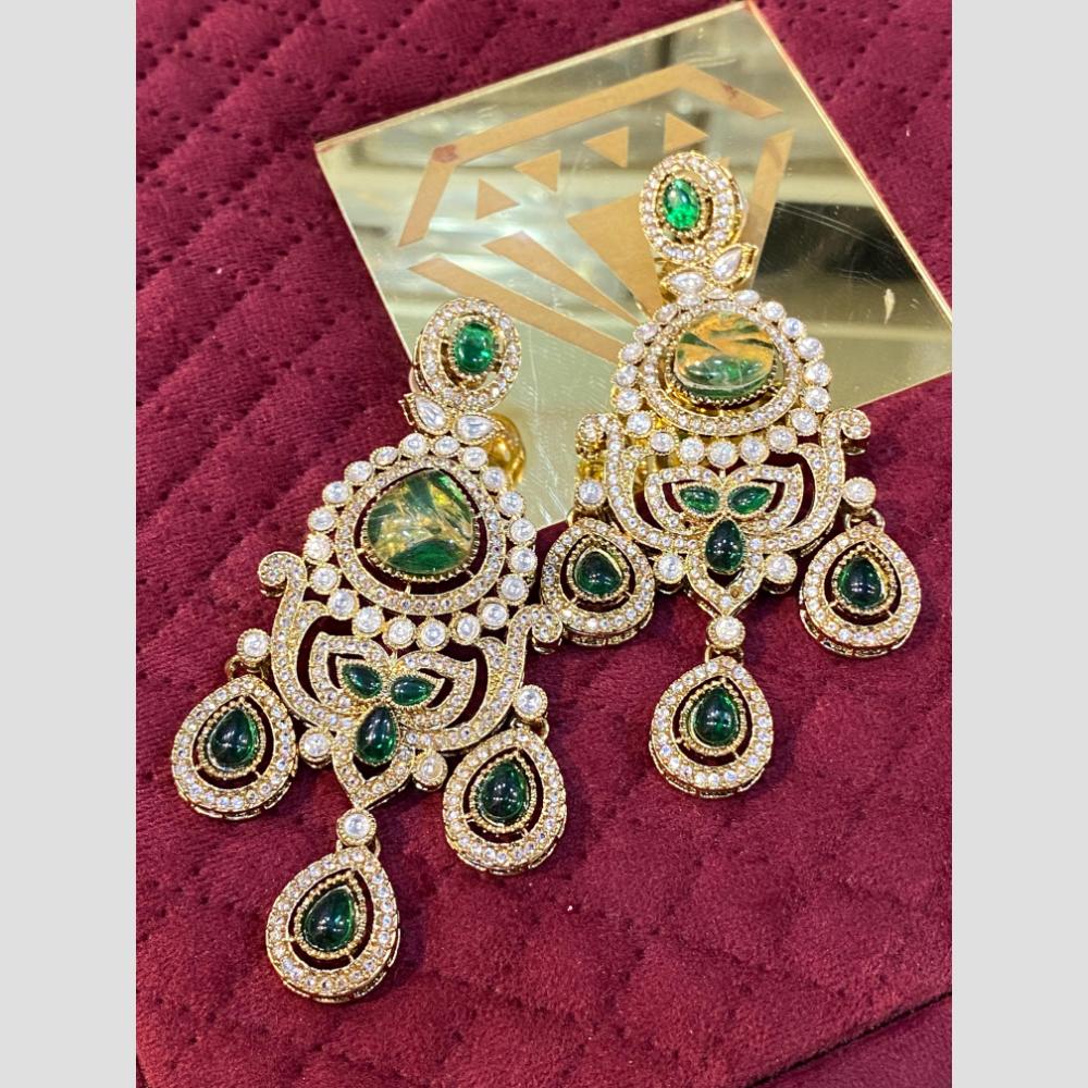 Hira Collections Sparkle Sway Elegant Austrian And Resin Stone Danglers Earrings