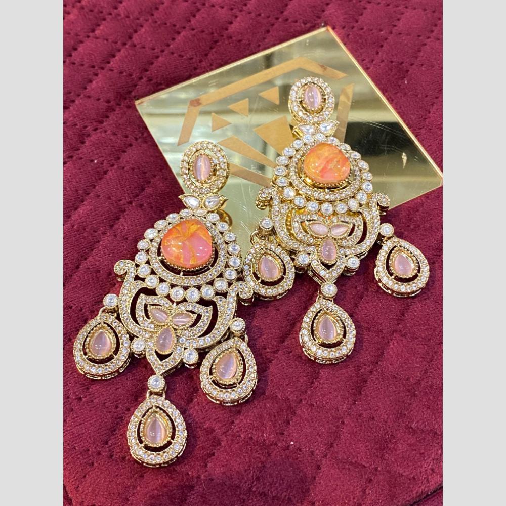 Hira Collections Sparkle Sway Elegant Austrian And Resin Stone Danglers Earrings