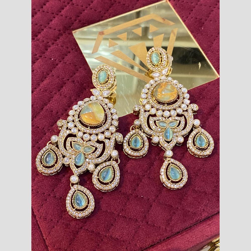 Hira Collections Sparkle Sway Elegant Austrian And Resin Stone Danglers Earrings