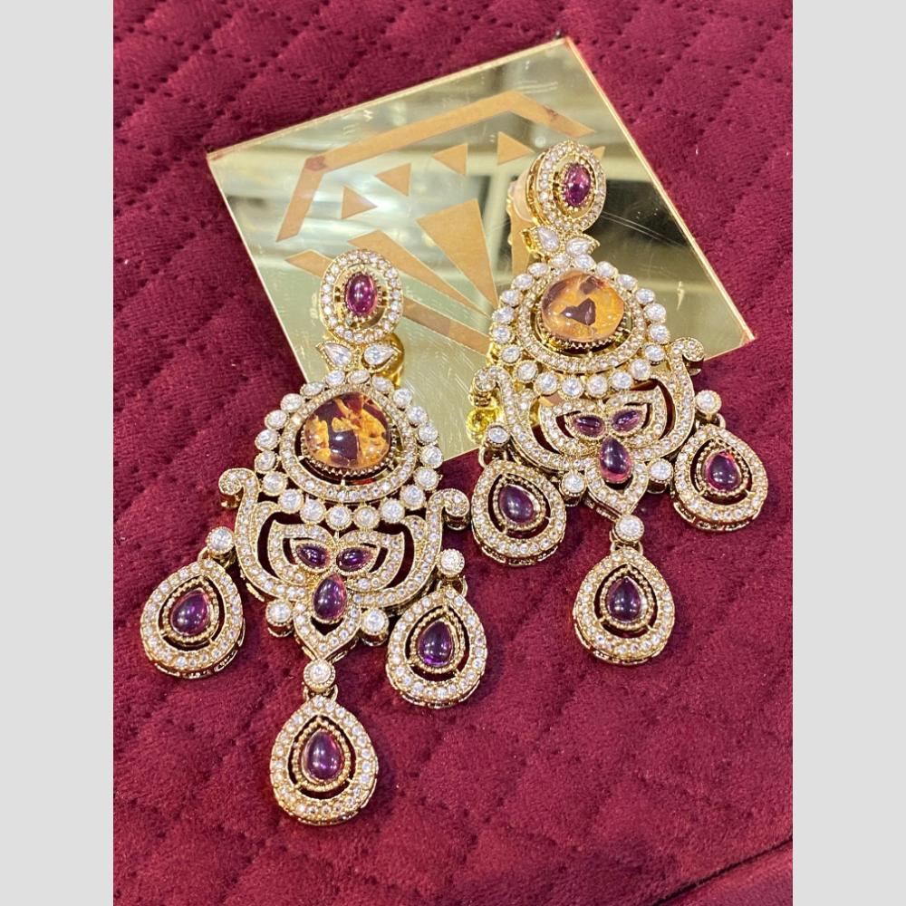 Hira Collections Sparkle Sway Elegant Austrian And Resin Stone Danglers Earrings