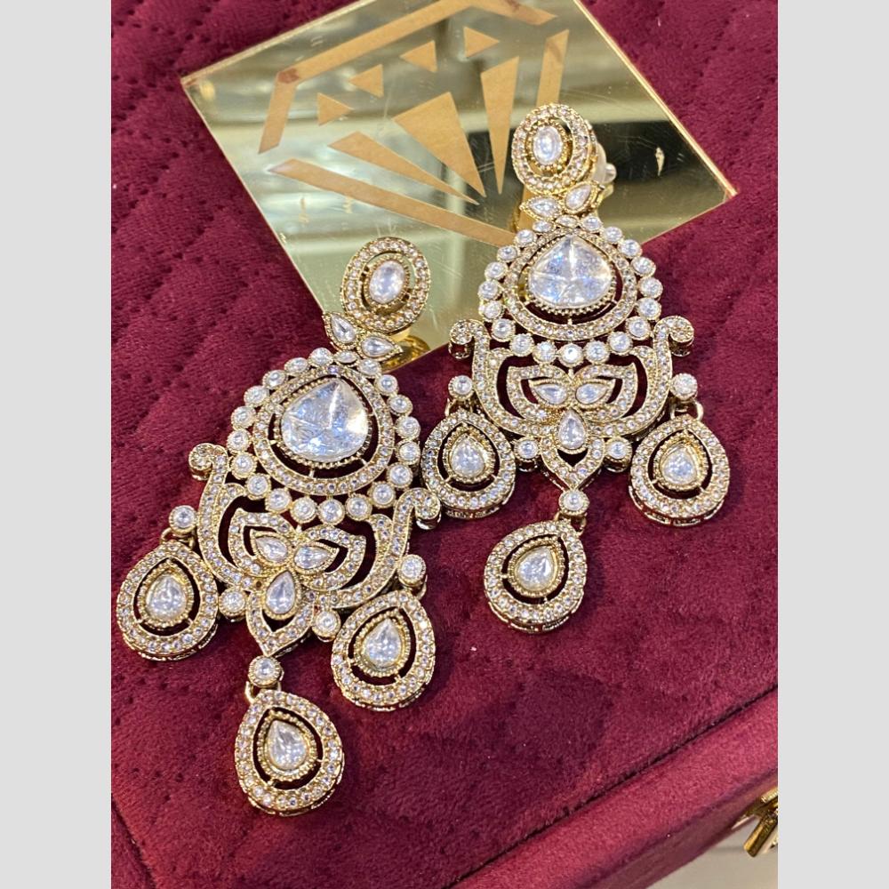 Hira Collections Sparkle Sway Elegant Austrian And Resin Stone Danglers Earrings