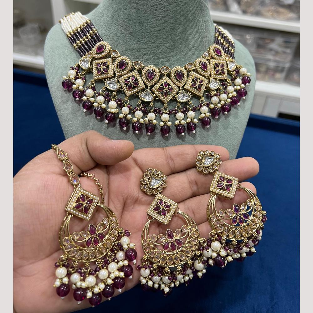 Hira Collections Traditional Kundan Pearl Necklace Set