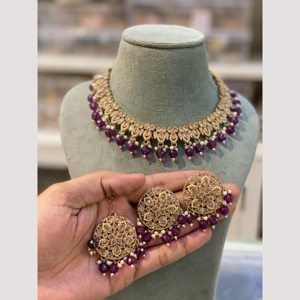 Hira Collection Handcrafted Crystal and Beads Necklace Set for Weddings & Celebrations
