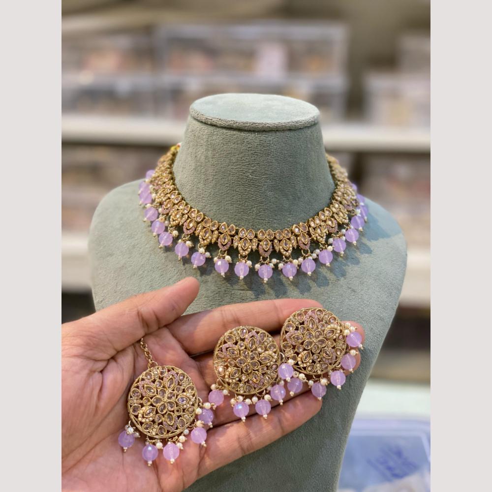 Hira Collection Handcrafted Crystal and Beads Necklace Set for Weddings & Celebrations