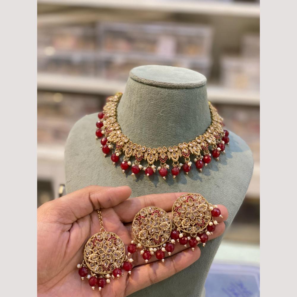 Hira Collection Handcrafted Crystal and Beads Necklace Set for Weddings & Celebrations