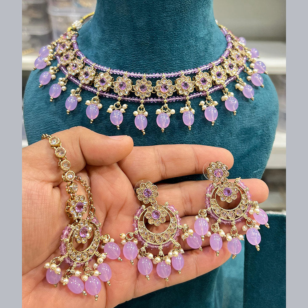 Hira Collections Designer Crystal Beads Necklace Set Perfect for Weddings & Festive Occasions