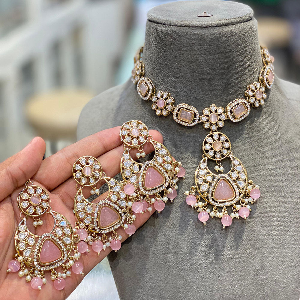 Hira Collections Designer Kundan And Pearl Necklace Set Perfect for Weddings & Festive Occasions
