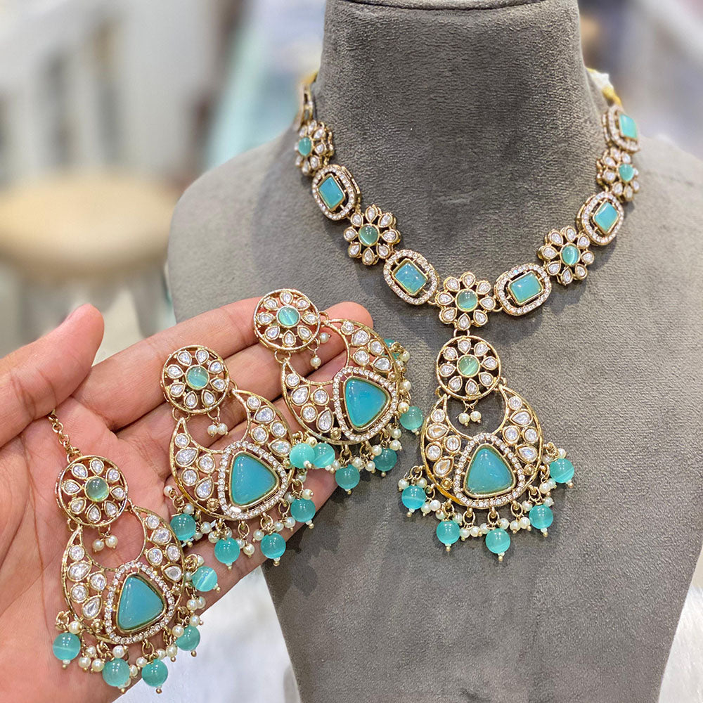 Hira Collections Designer Kundan And Pearl Necklace Set Perfect for Weddings & Festive Occasions
