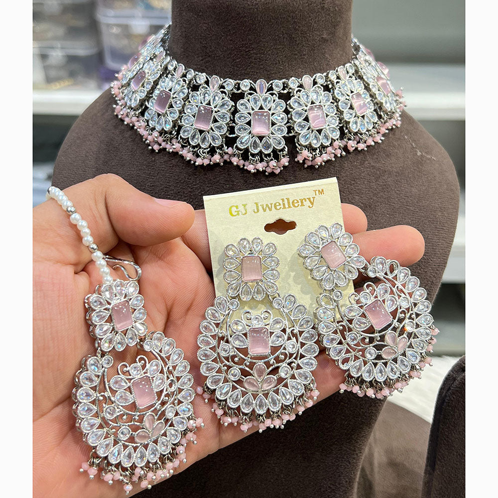 Hira Collections Designer Crystal Beads Necklace Set Perfect for Weddings & Festive Occasions