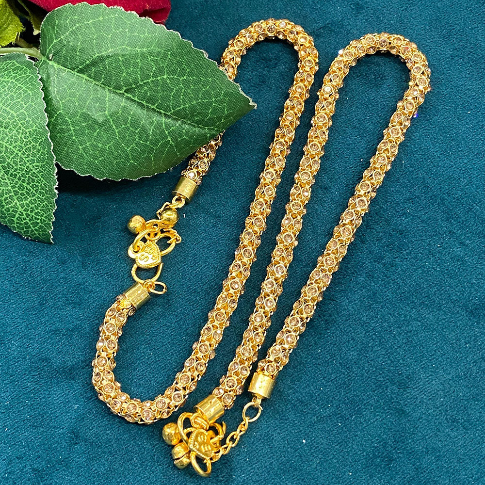 Hira Collections Dazzling Austrian Stone  And Ghungroo Anklet  Statement Jewelry for Festivals