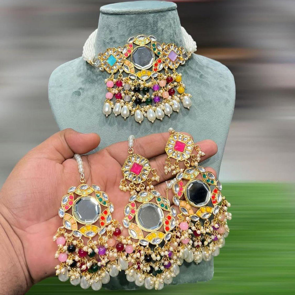 Hira Collections Luxury Handcrafted Choker Set with Matching Earrings