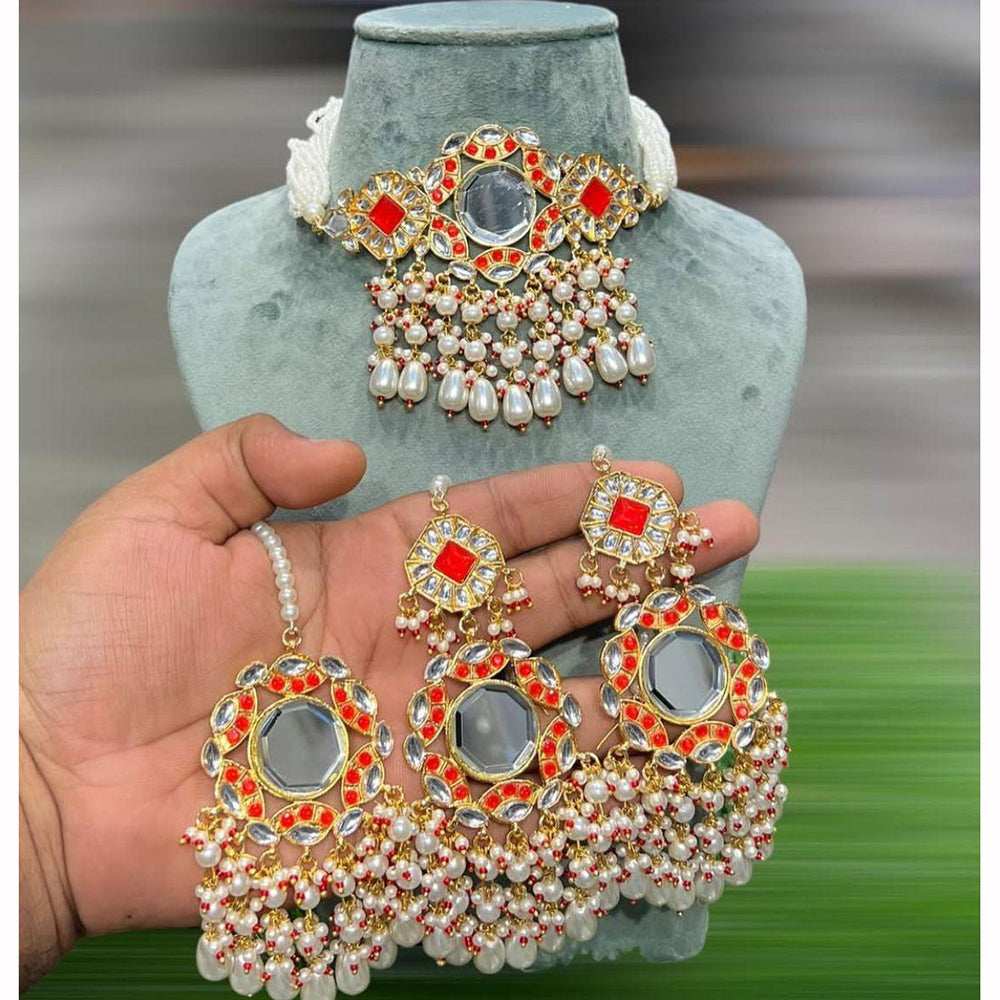 Hira Collections Luxury Handcrafted Choker Set with Matching Earrings