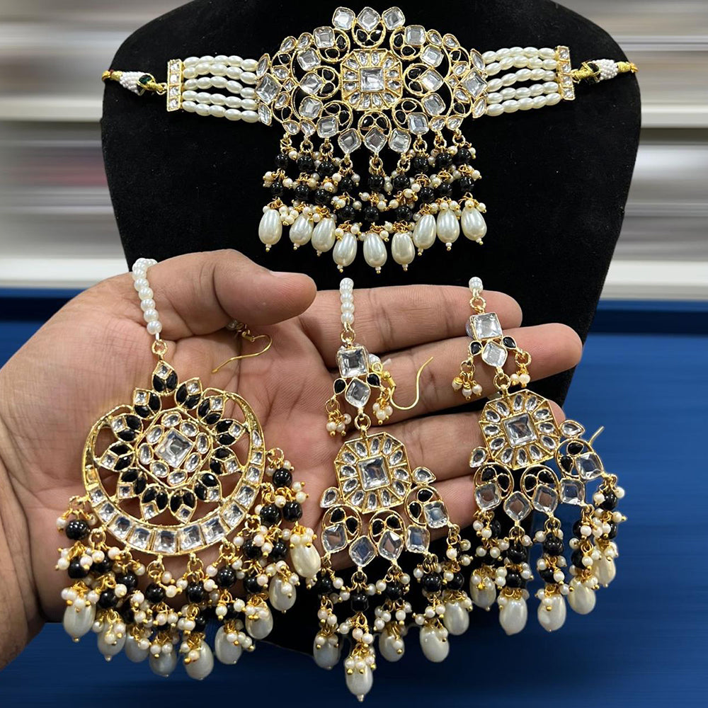 Hira Collections Designer Choker Set with Grand Bead and Stone Work