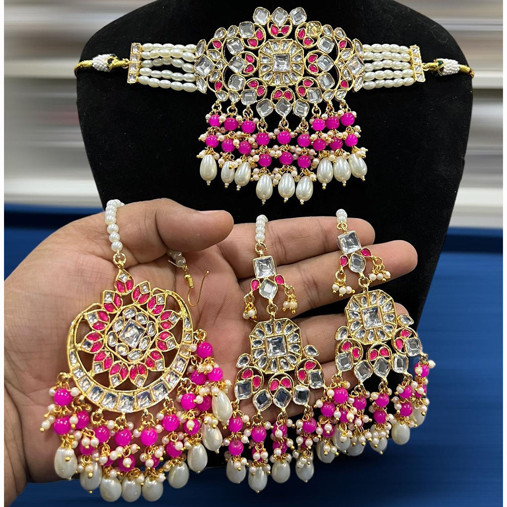 Hira Collections Designer Choker Set with Grand Bead and Stone Work