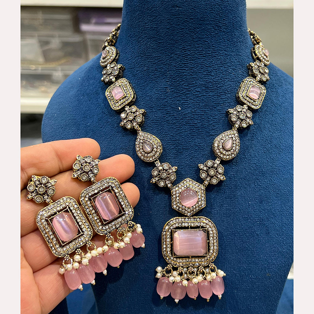 Hira Collections Designer Crystal Beads Necklace Set Perfect for Weddings & Festive Occasions