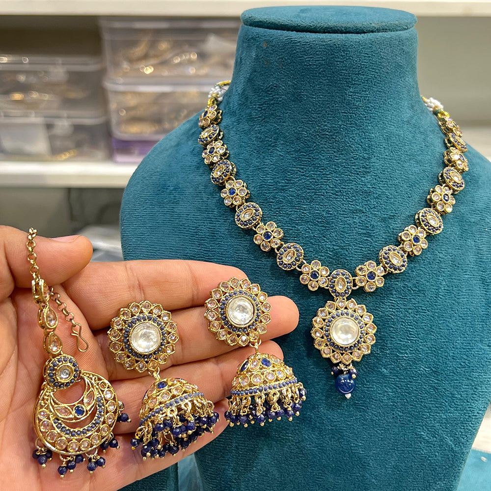 Hira Collection Premium Crystal Stone Jewellery Set with Beaded Detailing Perfect for Weddings and Festive Occasions