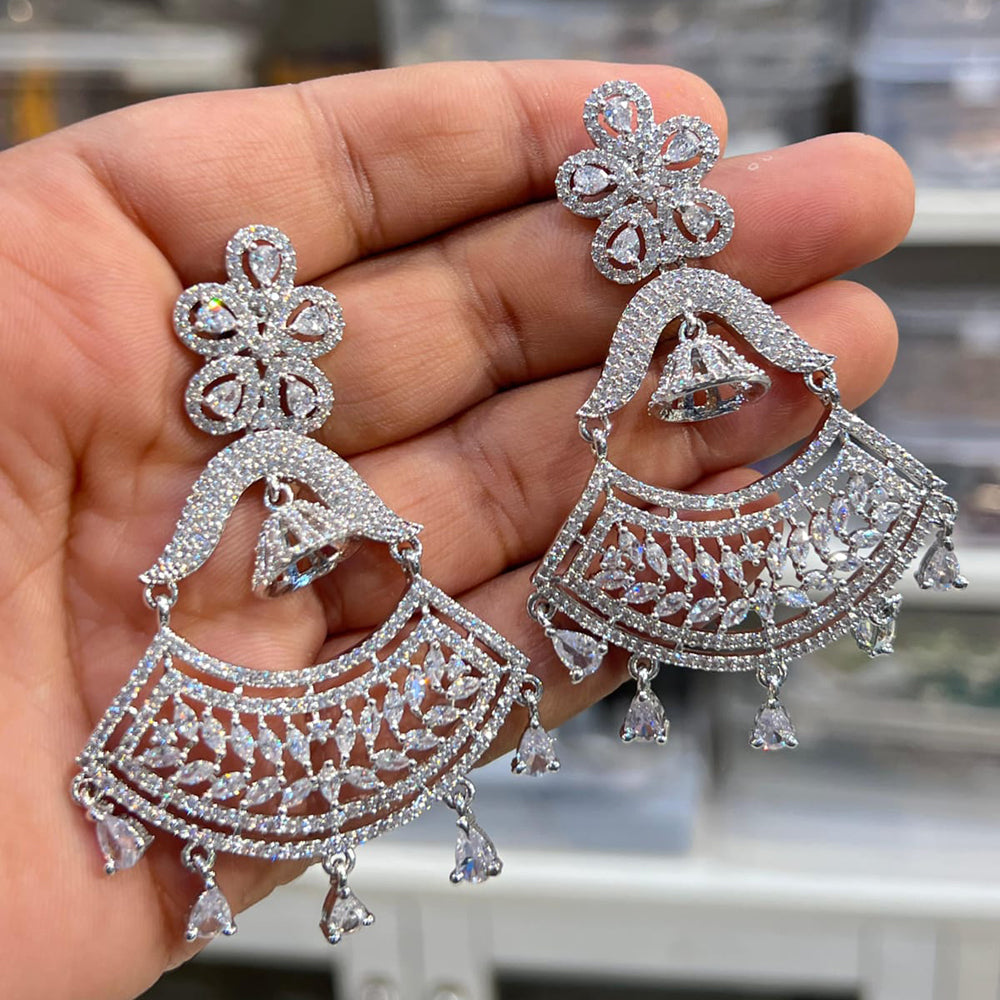 Hira Collection Sparkling American Diamond Dangles Earrings For parties