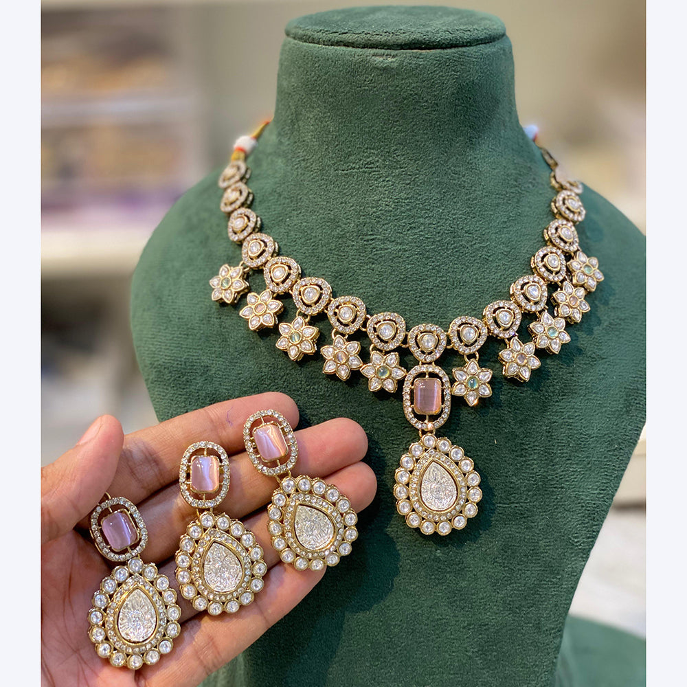 Hira Collections Luxurious Austrian Stone And Pota Stone Necklace Set